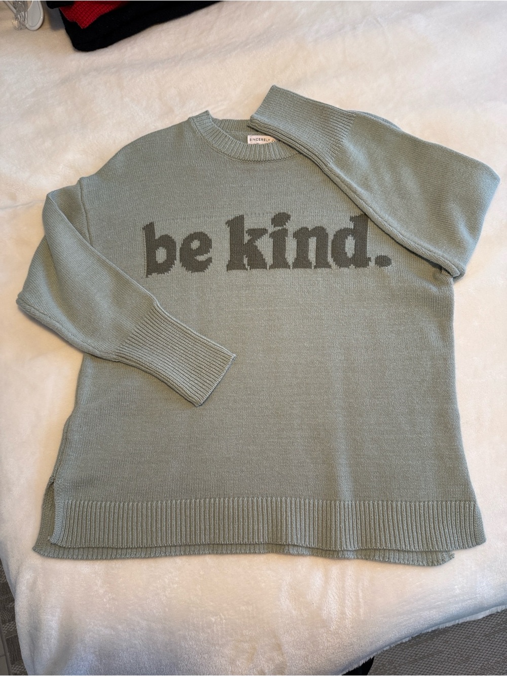 Be Kind Crewneck Sweater - Sage Green
